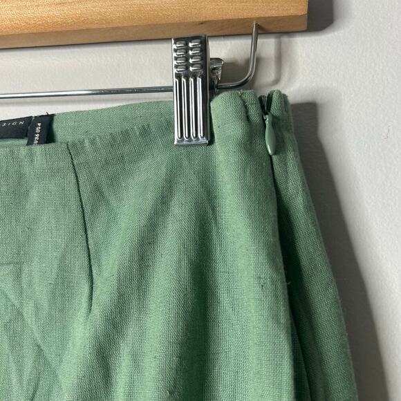 ASOS High Waisted Flax Blend Maxi Skirt High Slit Women’s 4 Green Bodycon Sexy - Picture 8 of 11